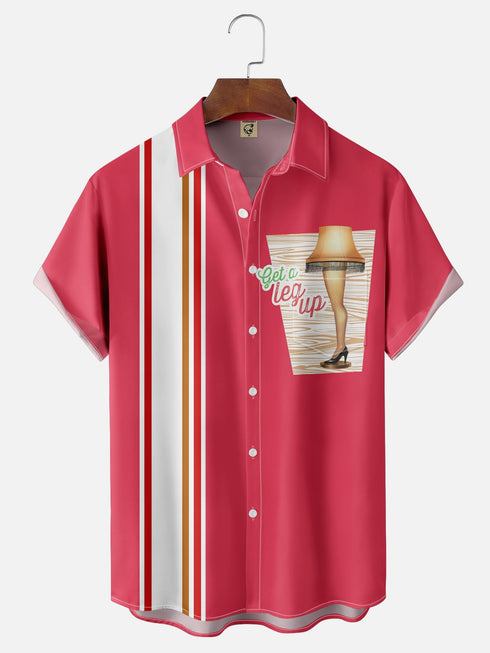 Men's Christmas Funny Graphic Short Sleeve Hawaiian Shirt